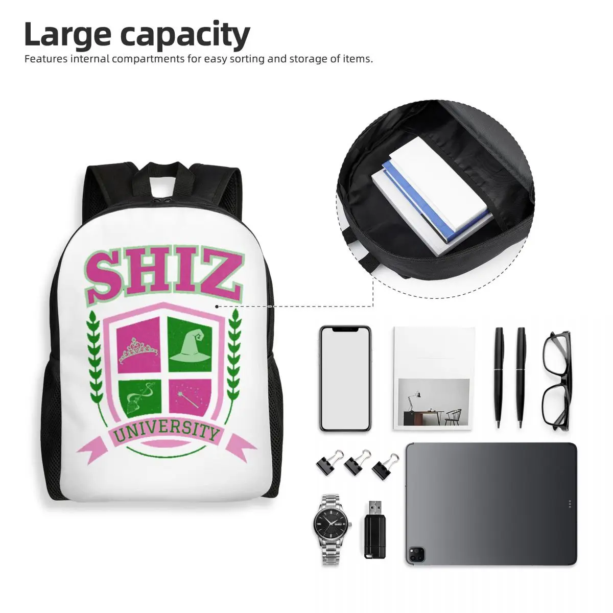 Shiz University Backpack Student Boys Girls BookBag School Bag Laptop Shoulder Bags