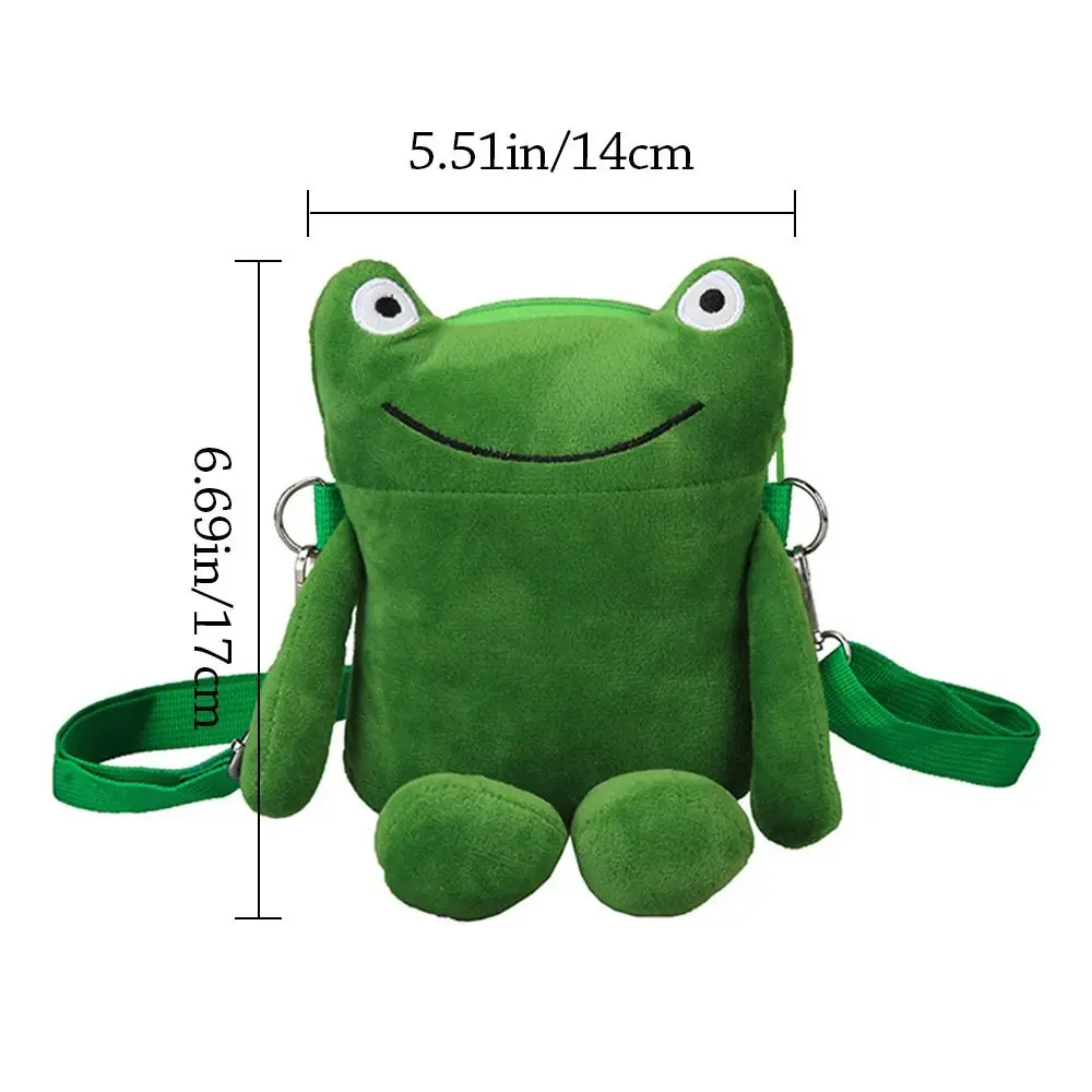 Cute Frog Plush Crossbody Bag Women Shoulder Bag Purses Messenger Bag Funny Cartoon Plush Bag Phone Bag