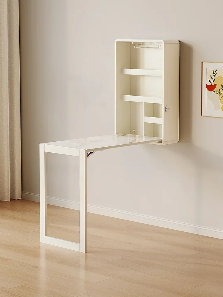 Folding Racks Small Apartment Home Retractable Invisible Bar Wall Storage Side Cabinet