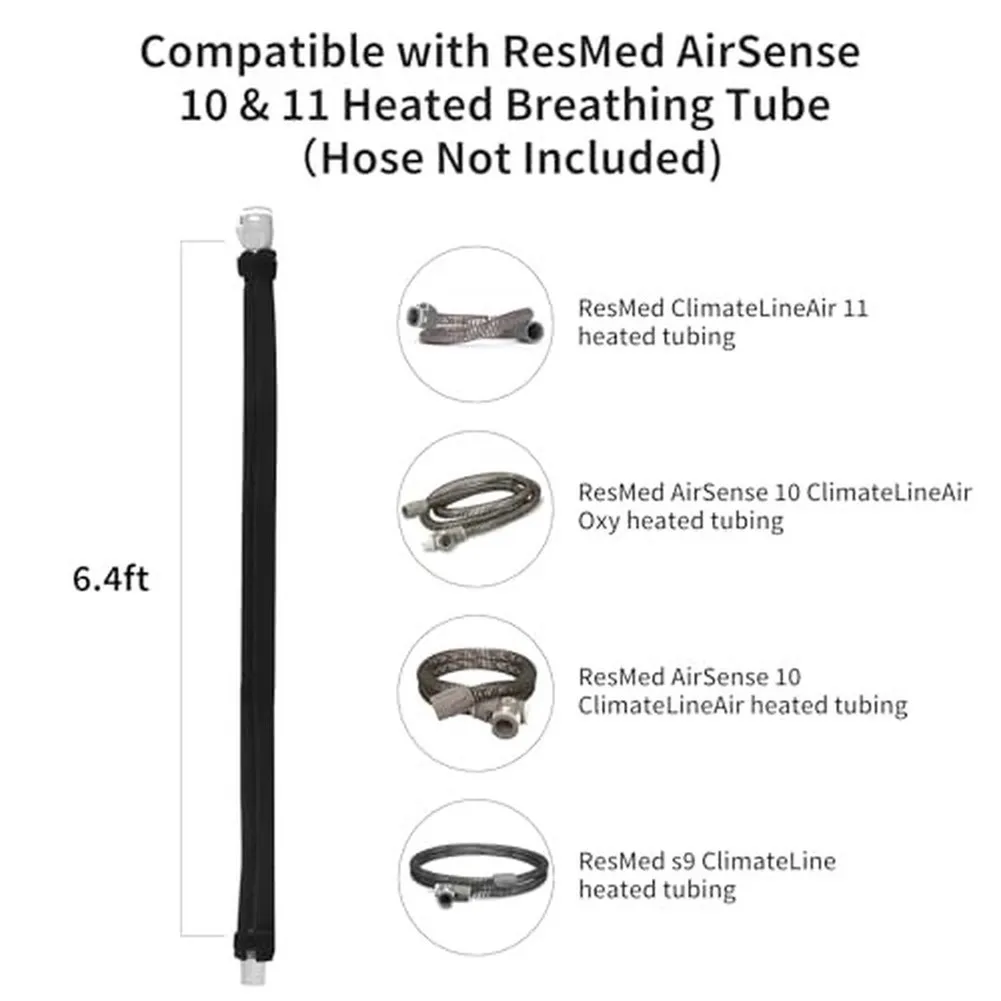 For CPAP ClimateLine Air Tube Sleeve 6.4ft for ResMed for airsense 10 & AirCurve 11 Insulated Cover Fleece Noise