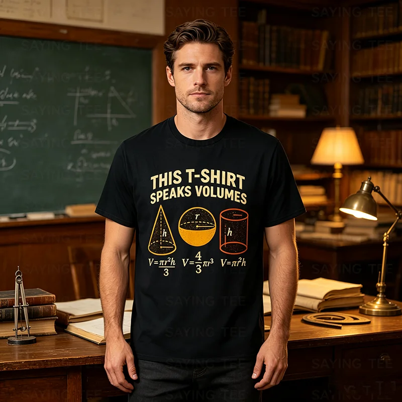 This Speaks Volumes Funny Maths Science Geeky Pun T-Shirt Y2k Math Teacher Humor Tee Shirt Personality Novelty Gift Short Sleeve