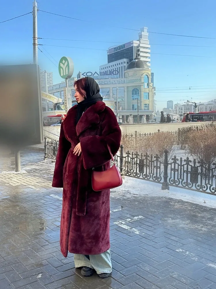 

Faux Fur Lined Coat Coats Womens Regular Retro Fitness Unisex Sheepskin Inspiration Casual Bolero Cutting Tender Elastic Collar