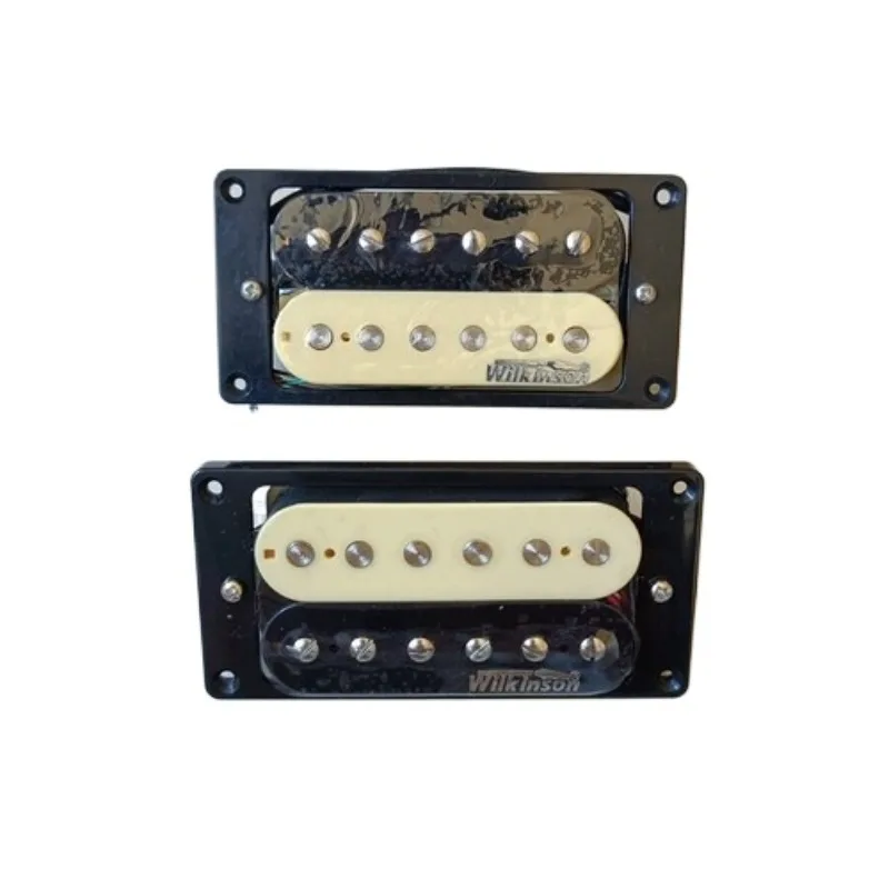 WVC Wilkinson Alnico V Humbucker Pickup Set 4C Shielded Wiring Metal Cover Double Coil Pickups for LP ST Style Electric Guitar