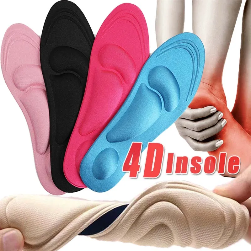 2PCS 4D Massage Insoles High Heel Orthopedic Pain Relief Memory Foam SpongeSports Shoe Pads Men Women Flat Feet Arch Insoles