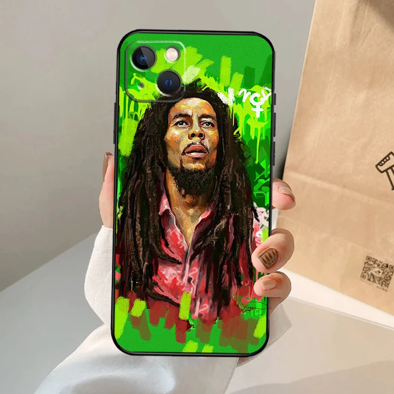 Reggae Bob Marley Phone Case For iPhone 16 15 14 11 12 13 Pro Max Mini Plus X XS Max XR Cover Coque