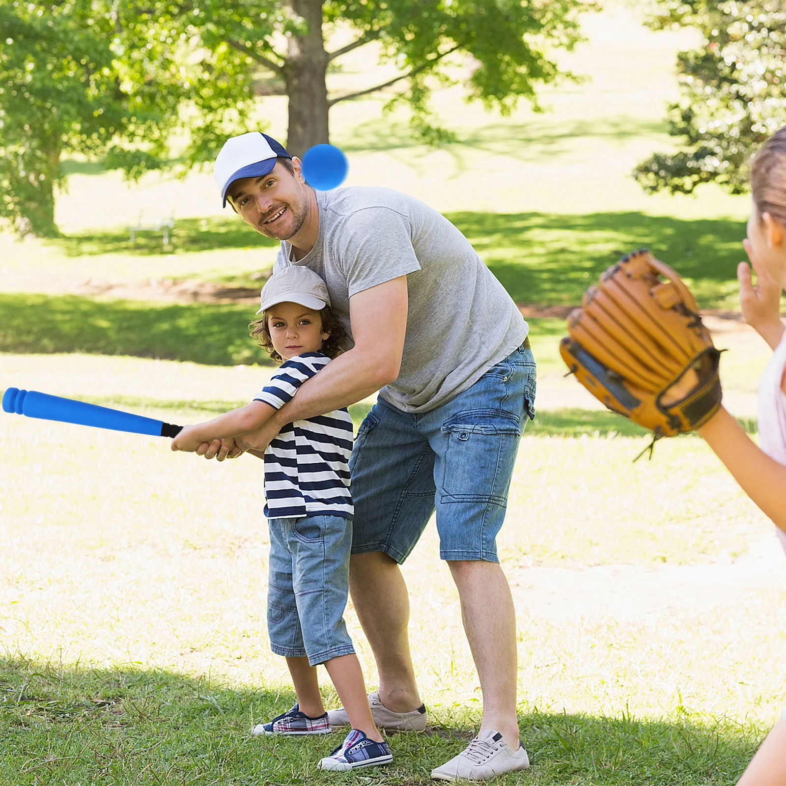 Gioco giocattolo da baseball per bambini sicuro da baseball all'aperto Blu Rosso Spugna ad alta densità EVA Leggero giocattolo per bambini Palla giocattolo