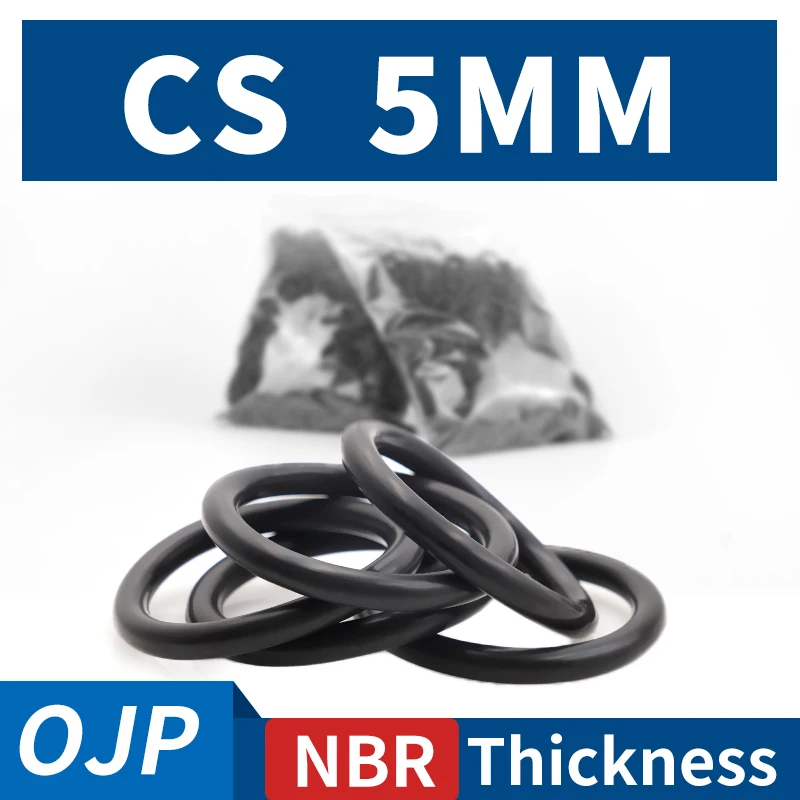 Thickness CS5mm Black NBR Nitrile Rubber O-rings Seals Gasket Washer Temperature Resistant Wear-Resistant O-ring