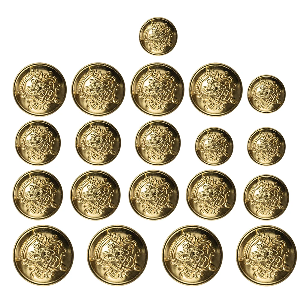 

50 Pcs Vintage Clothing Buttons Pieces for Needlework Clothes Metal Accessories Golden Suits Blazer Sewing Snaps Brass