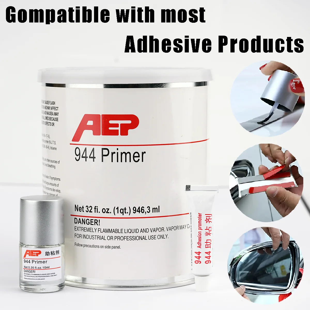 944 Primer Adhesion Promoter 946.3ML/10ML/3ML Increase Adhesion Car Wrapping Application Tool Car-styling For Double Sided Tape