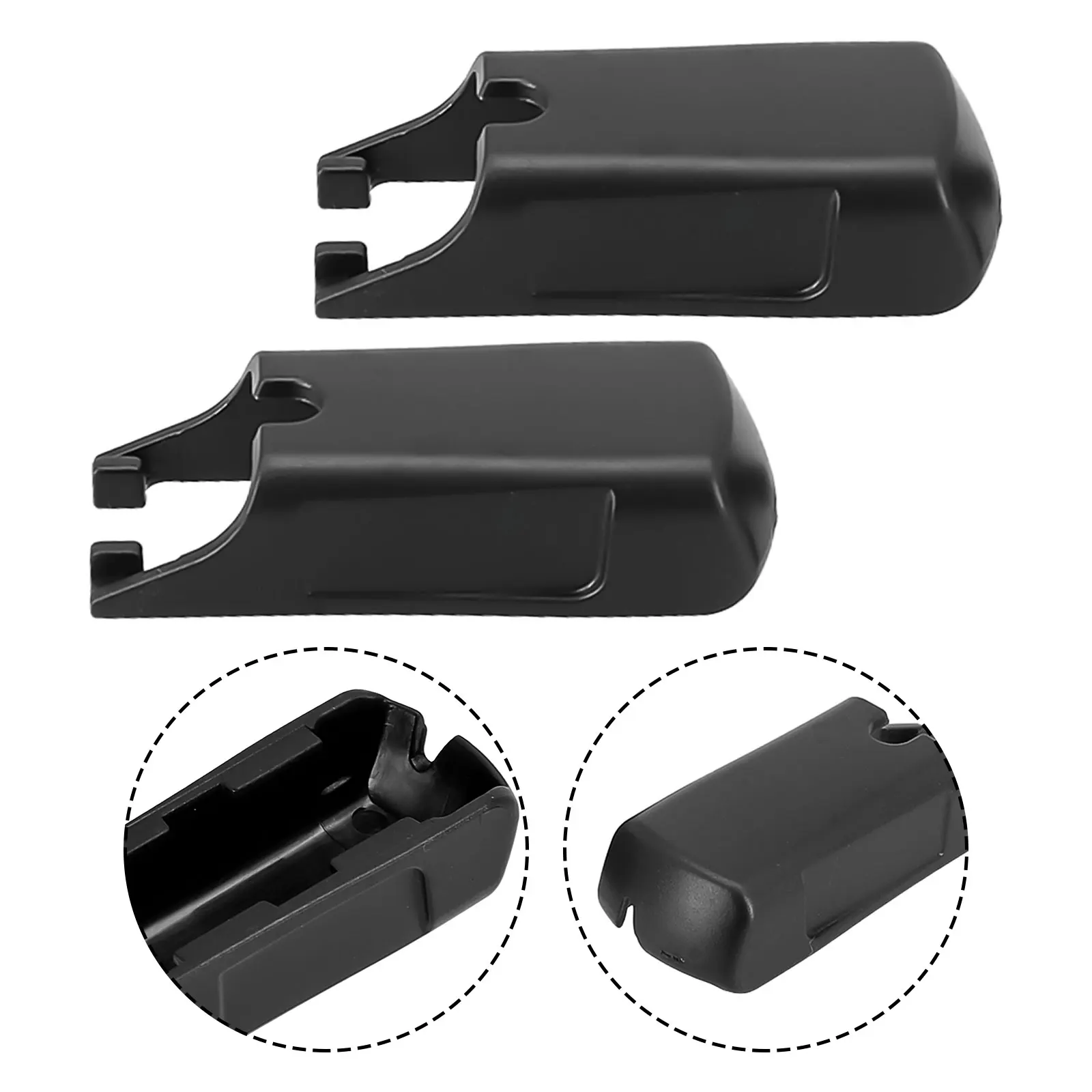 Fitting Cap Clip Wiper Cover Front Wiper Cover 2Pcs ABS Black Easy To Install Easy To Remove For Mercedes-Benz