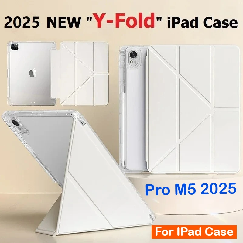 

Y-Folding Case for IPad 11th A16 Air 11 13 Inch Case 2025 10th Pro M5 11 13 M4 M3 M2 10.5 10.2 7 8 9th Pro12.9 6th 5th 4th Cover