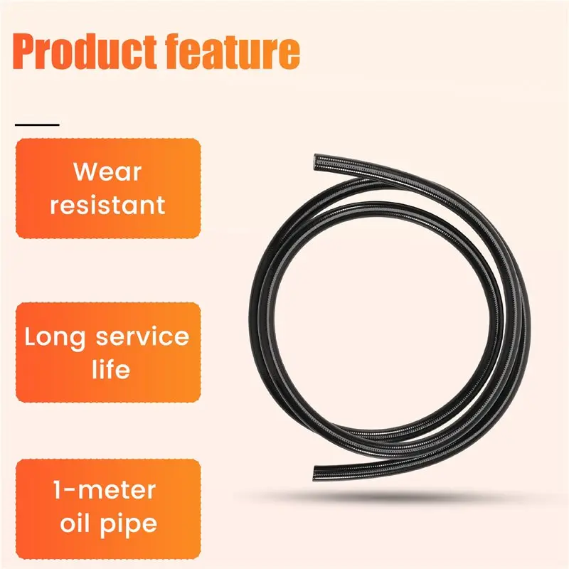 Motorcycle AN3 1M Braided Stainless Steel PTFE Brake Line Hose FLUID HYDRAULIC Hose Brake Line Gas Oil Fuel Tube Pipe-N29R