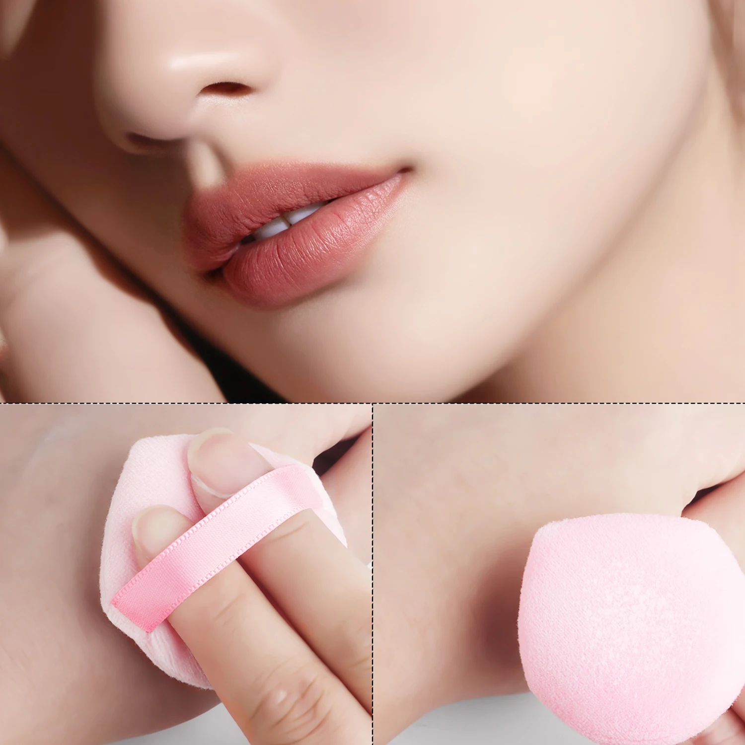 Flocking Powder Puff Double Face Makeup Set Puff Powder Replacing Round Fleece Fine Misty Powder Puff Round Powder Puff Makeup S