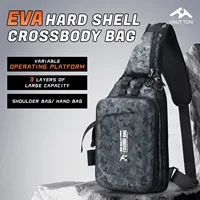 HAUT TON-mochila multifuncional para pesca con señuelo, carcasa dura de EVA, resistente al agua, con Graffiti, plataforma plegable con gran espacio de almacenamiento