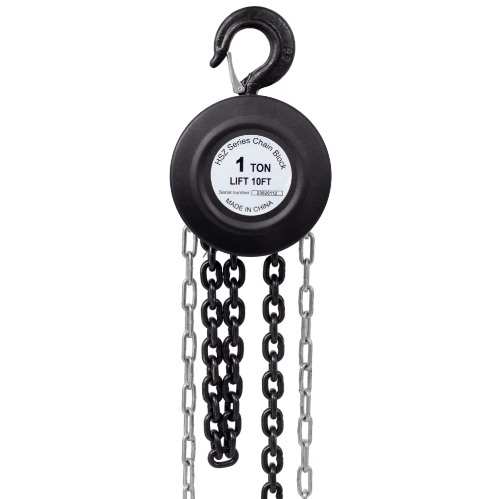 Hand Chain Hoist 2200 lbs 1 Ton Capacity Chain Block Manual Hand Chain Block Industrial-Grade Steel Construction Hardware