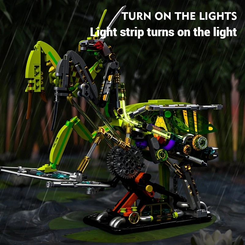 ชุดตัวต่อแมงกานีสแบบกลไก 999 ชิ้น ของตกแต่งรูปแมงกานีส ชุดประกอบแบบจำลองแมลง ของขวัญวันหยุดสำหรับเด็กและผู้ใหญ่