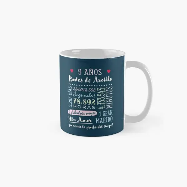 as De Arcilla 9 Anos Aniversario De B  Mug Cup Gifts Image Tea Photo Design Handle Round Picture Printed Drinkware Coffee