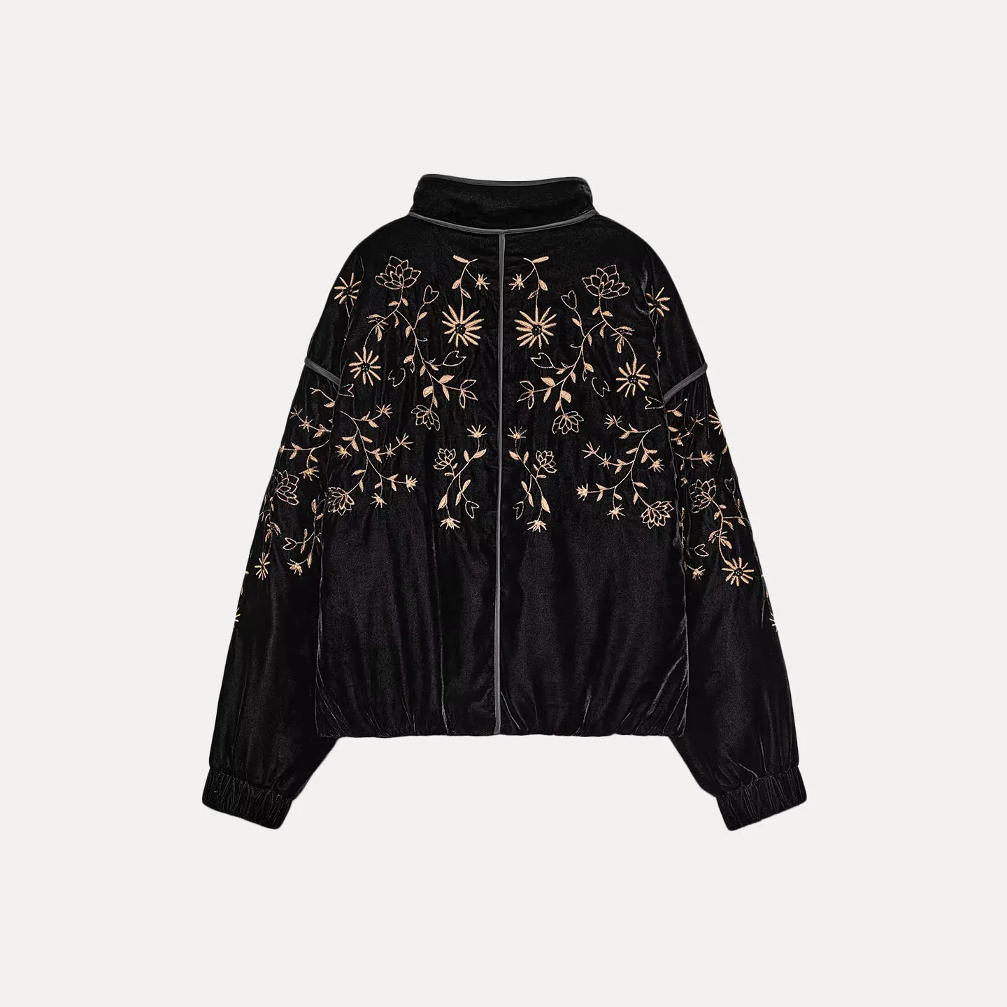 Z Donna Faionable Lungo Sve Cerniera Ricamato Jaet Capispalla Versatile 2025 Nuovo arrivo Stand Fit Cappotto ort