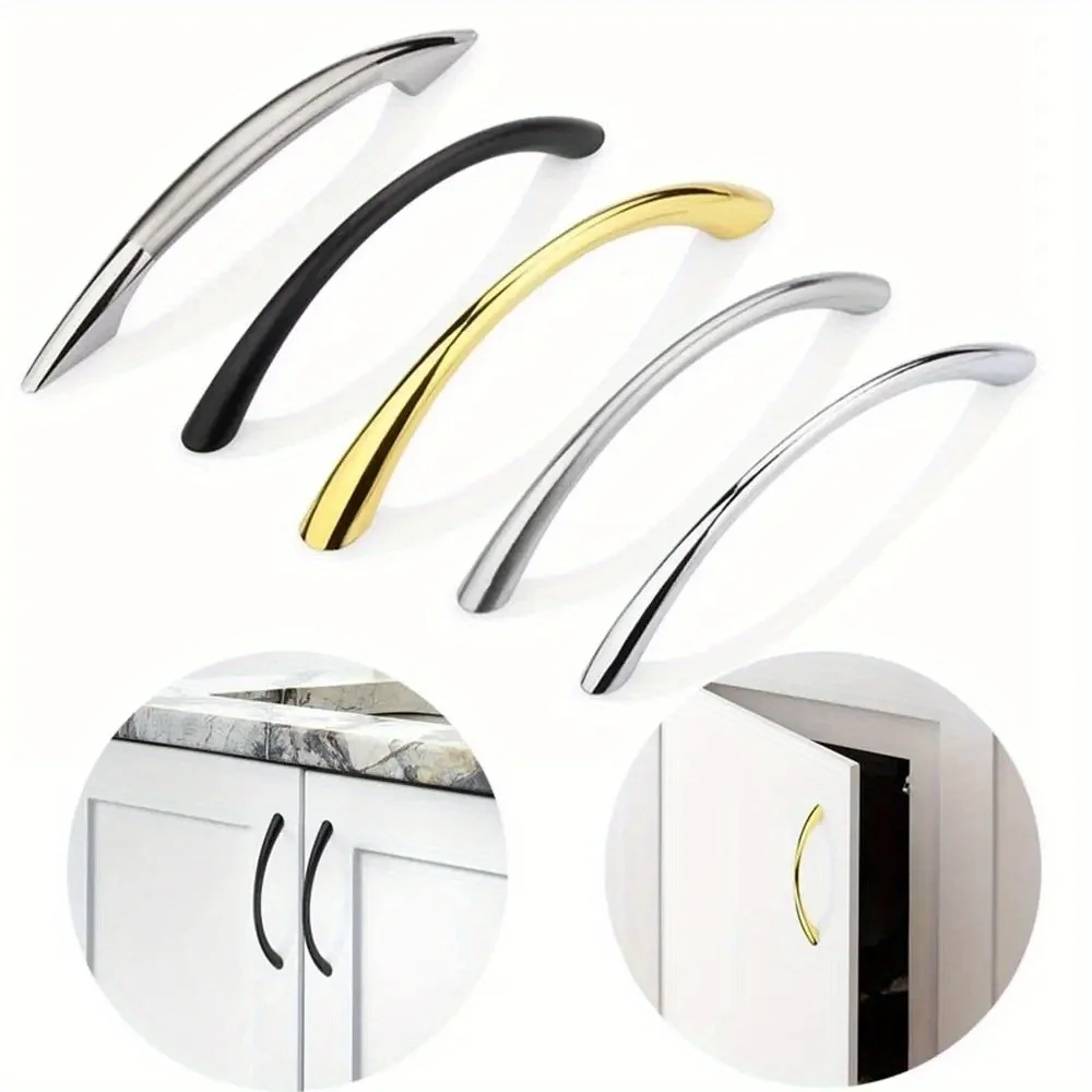 10pcs Zinc Alloy Curved Handles Furniture Hardware Furniture Handle Multifunctional Drawer Pull Handles Cabinet