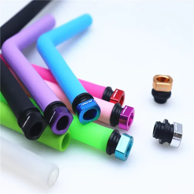 طرف تقطير من الألومنيوم بوم ، بيضوي ، رأس بالتنقيط ، مفصل قش متعدد الألوان ، #4