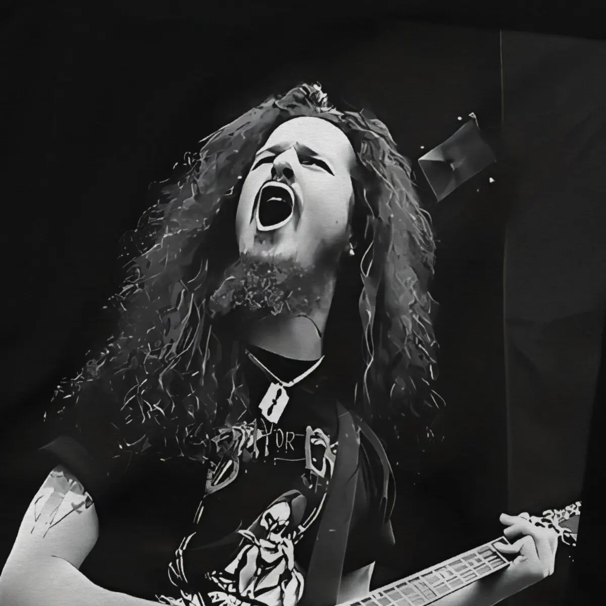 Vintage Singer Guitar Legend Casual Pure Cotton Tees Short Sleeve Dimebag Darrell T Shirts Crewneck Clothes Birthday Present