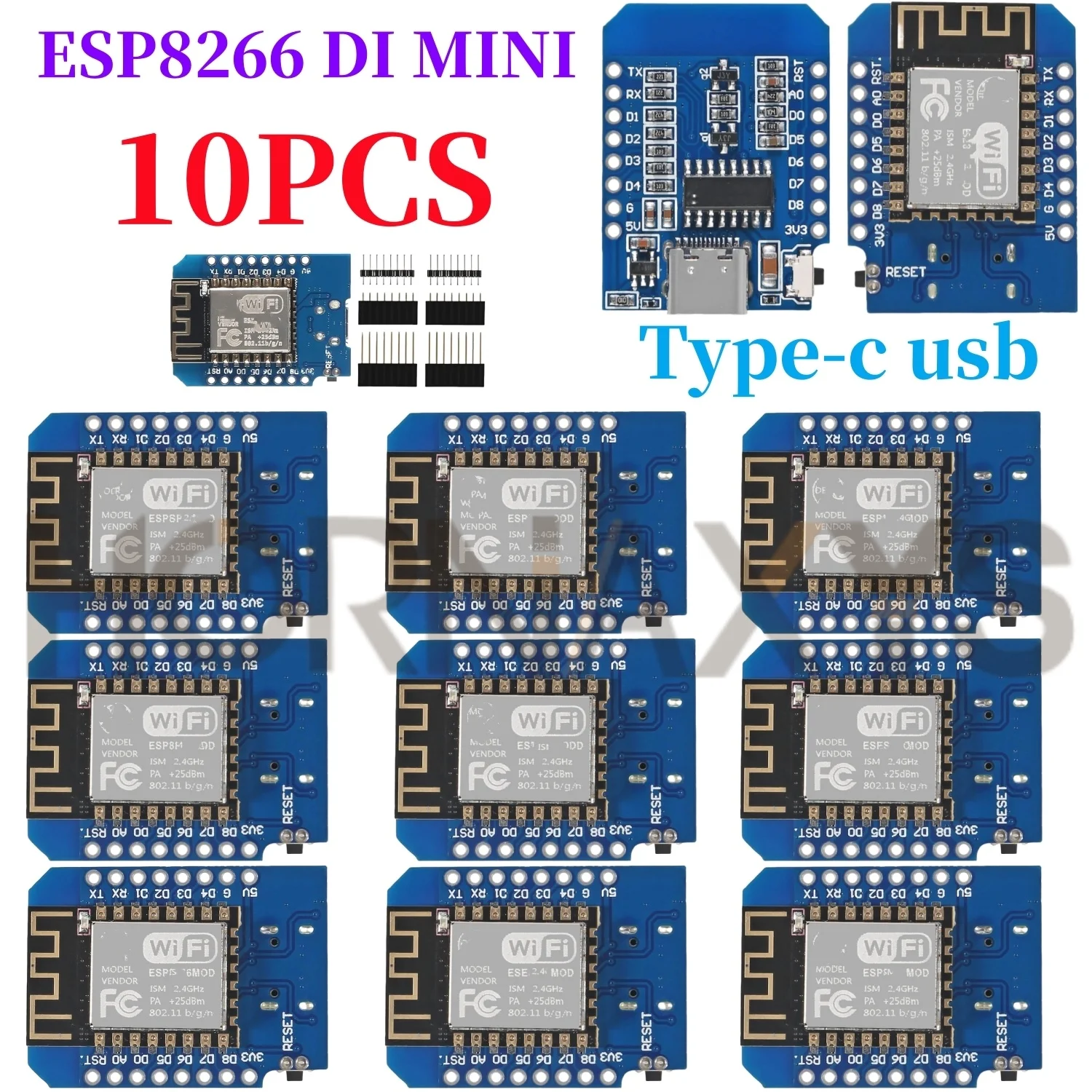 1-10PCS WeMos D1 Mini ESP8266 ESP-12F ESP12 Module WiFi Development Board TYPE-C Micro USB 3.3V Digitale Pin Voor Arduino