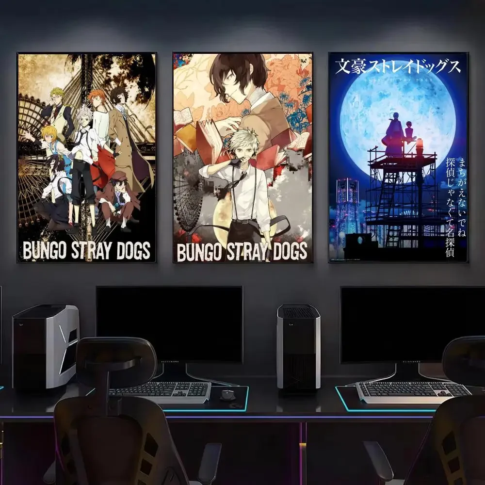 Anime B-Bungo Stray D-Dog Poster Modern Aesthetic Gaming Room Decor Canvas Wall Art Poster Cool Room Stuff