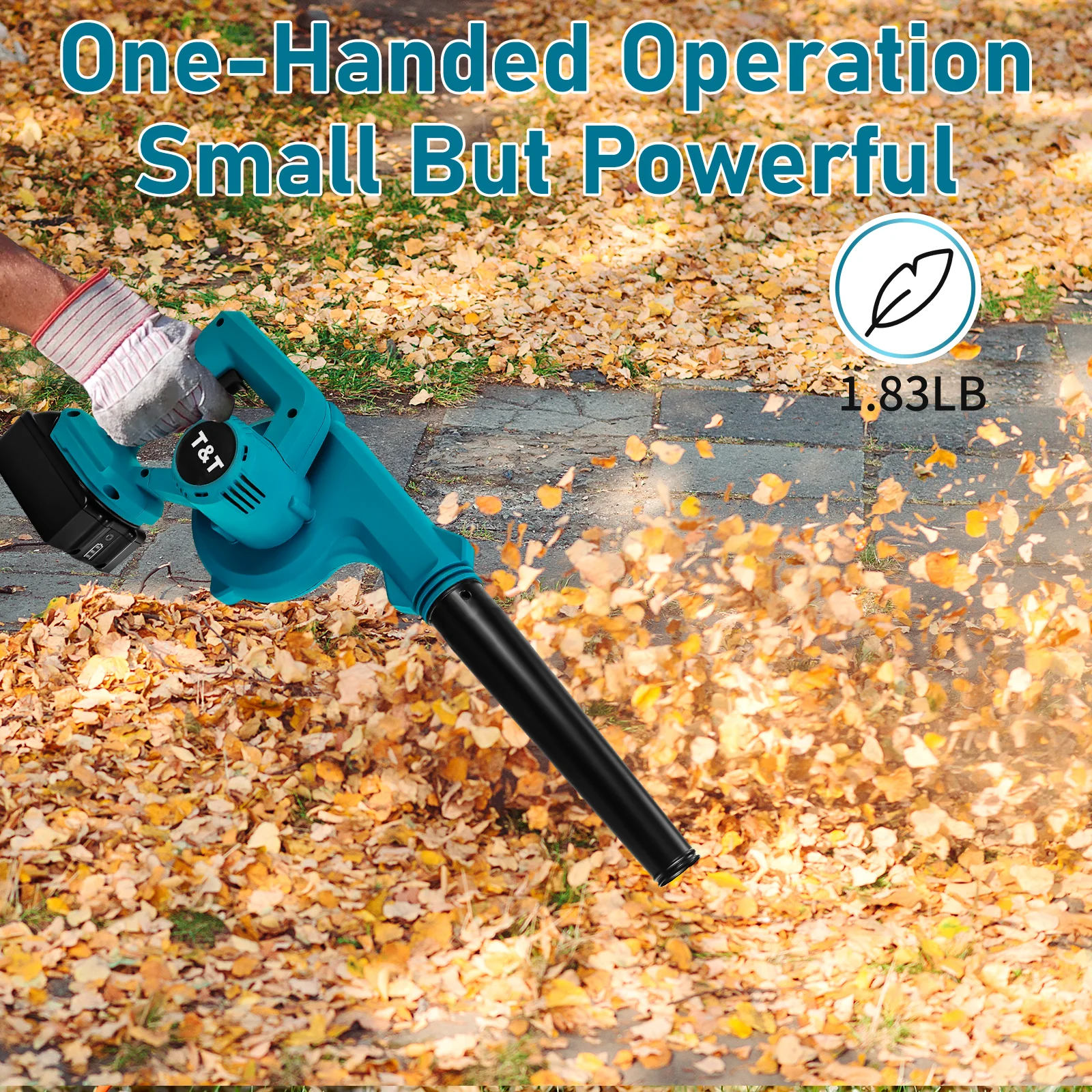 Cordless Leaf Blower for Makita 18V Battery Jobsite Air Blower 2-in-1 Handle Electric Blower and Vacuum Cleaner (No Battery)