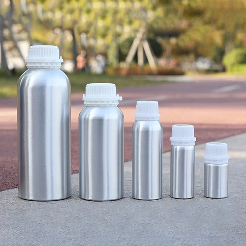 Imagen 1 del producto 10 o 20 unids/lote botella de aluminio con tapa antirrobo botella de aceite esencial contenedor de cosméticos subbotellas de viaje recargables