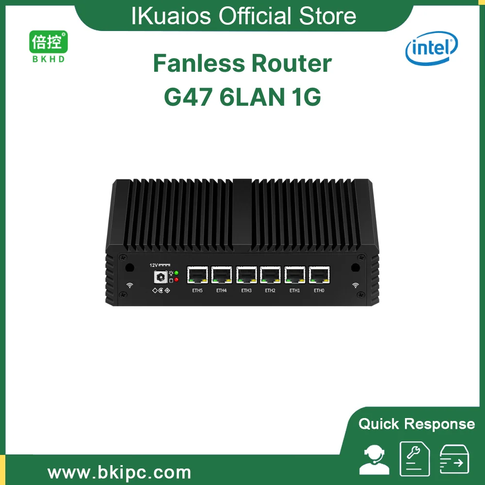 

IKuaiOS Fanless Router G47 6x1GE Intel Pentium 4405U Core i3 i5 Mikrotik Pfsense Sophos Home Commercial Firewall 1356NP-E3