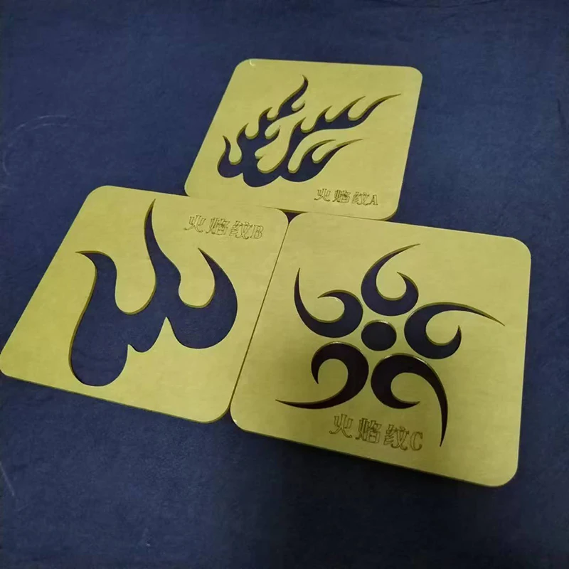 3pcs/set Flame Pattern Sashiko Stencil Acrylic Template for Sewing and Fabric Embroidery Art
