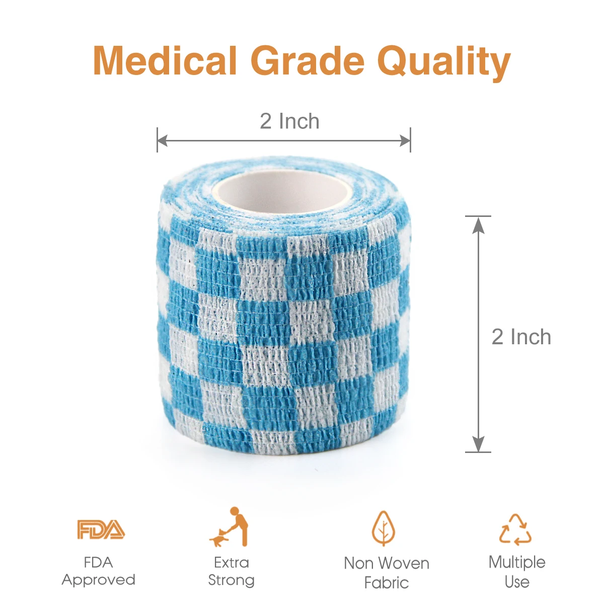 12 Rolls Self Adhesive Elastic Cohesive Bandage , Breathable Sports Non-woven Wrap Finger Tape For Wrist Ankle First Aid