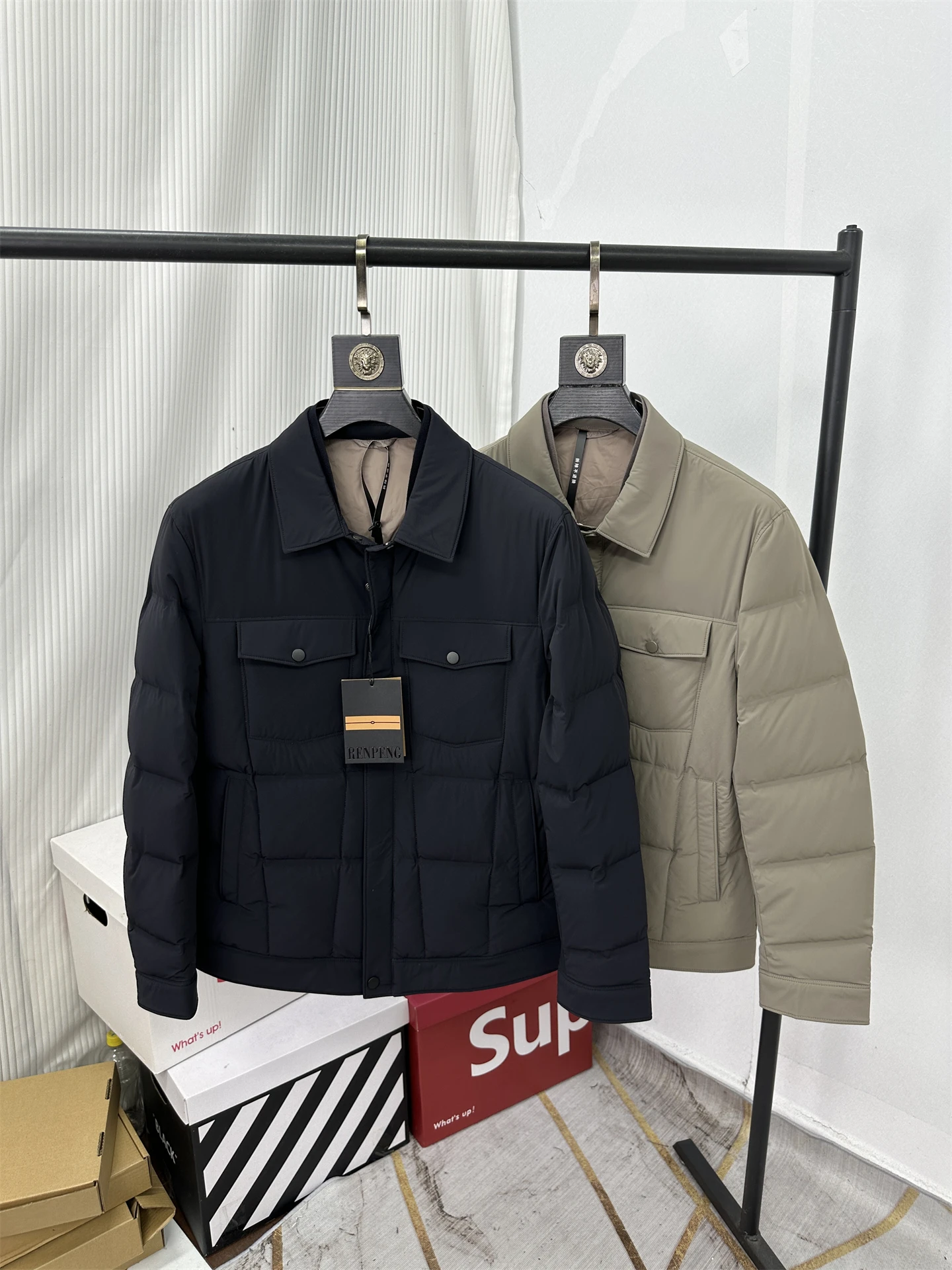 

Мужская теплая пуховая куртка 90% Du down: пушистая, для повседневной носки, модная, с длинными рукавами, на молнии, для делового и повседневного стиля