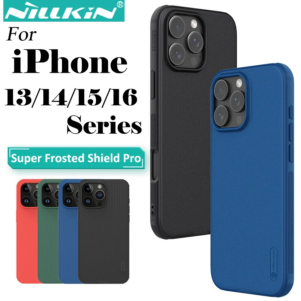 NILLKIN-Capa Protetora Rígida para iPhone, Proteção Fosco, PC e TPU, iPhone 14, iPhone Série 13, iPhone 16 Pro Max, iPhone 15 Pro