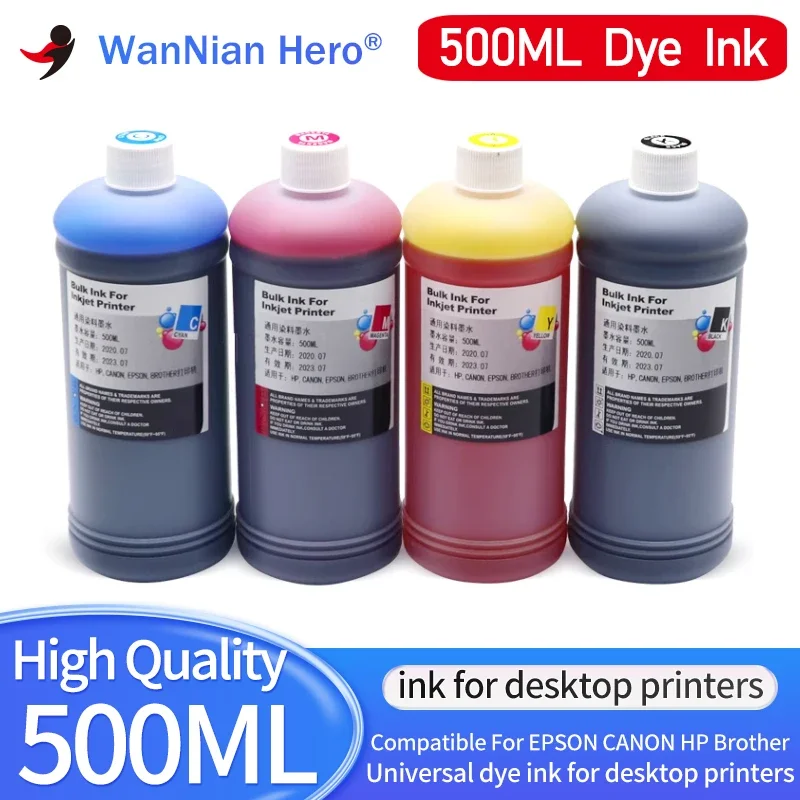 500ML Dye Ink Compatible For HP 10 82 11 Ink Cartridge HP500 HP800 HP510 HP111 1000 1200 2000  2200 2250 2230 printer Refill Ink