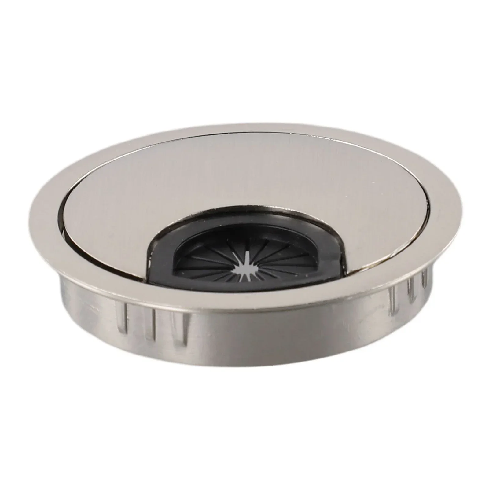 Cable Hole Cover Desk Table Cable Hole Cover Metal Grommet PC Computer Desk Round Cable Tidy Wire Hole Cover Chrome Brush