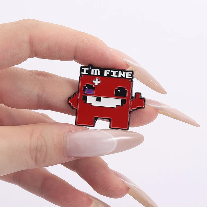 سوبر اللحوم الصبي ضمادة فتاة المينا دبابيس لعبة فيديو شخصيات دبابيس التلبيب على ظهره شارة مجوهرات هدايا للأطفال الأصدقاء #6