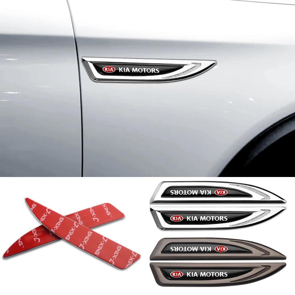 Estilo do carro lateral fender faca emblema adesivos emblema decalque para kia sportage 3 rio k2 ceed carnaval picanto soul ev6 niro forte