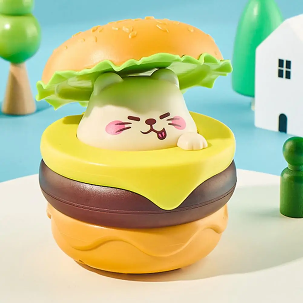 Kids Burger Car Toy Sliding Burger Car Toy Drive Burger Car Toy for Kids Cartoon Dog Cat Tiger Hamburger Press Go Vehicle