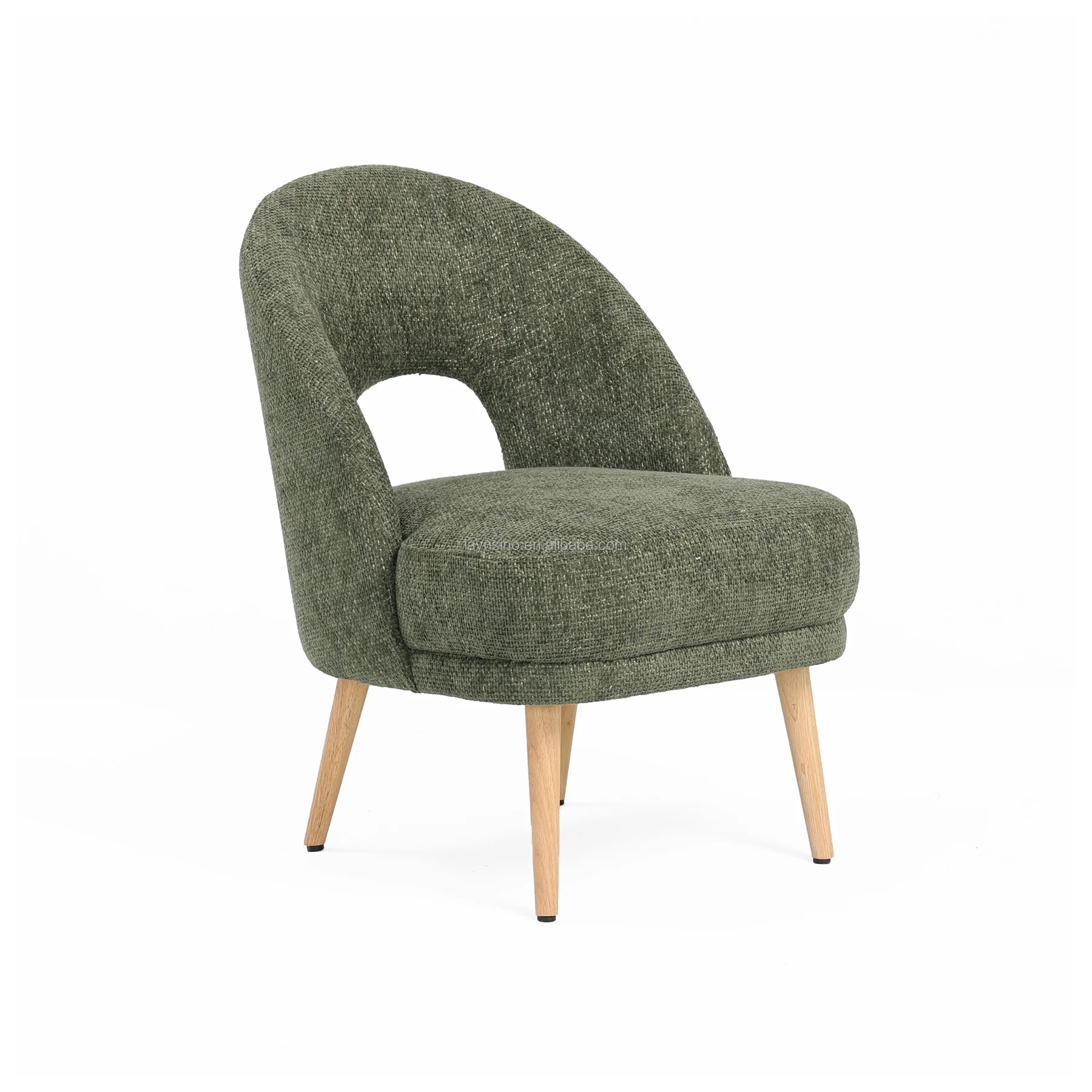 

Factory Wholesale Living Room Home Furniture Luxury Simplicity Nordic Modern Fabric Velvet Leisure Chair with Wooden Leg