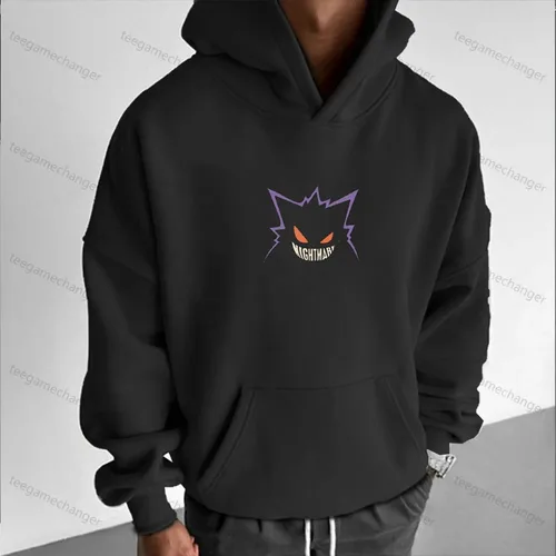 Imagen 2 del producto Pokémon Game Super Cool Gengar Sudadera con capucha estampada hombres y mujeres Otoño/Invierno nuevo Y2K Harajuku talla grande Casual tendencia suéter Top