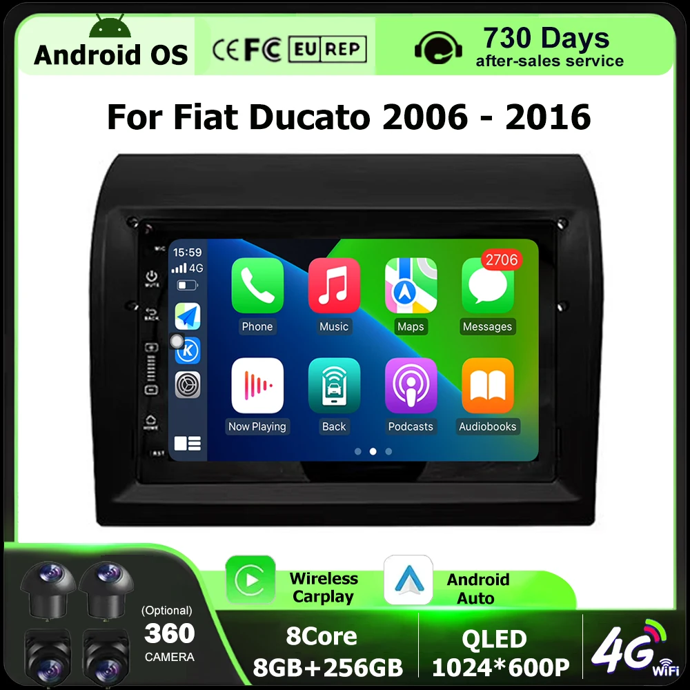 

7" For Fiat Ducato 2006 2007 - 2016 Android Auto Wireless Carplay Car Radio Multimedia Video Player GPS Navigation Stereo BT DSP