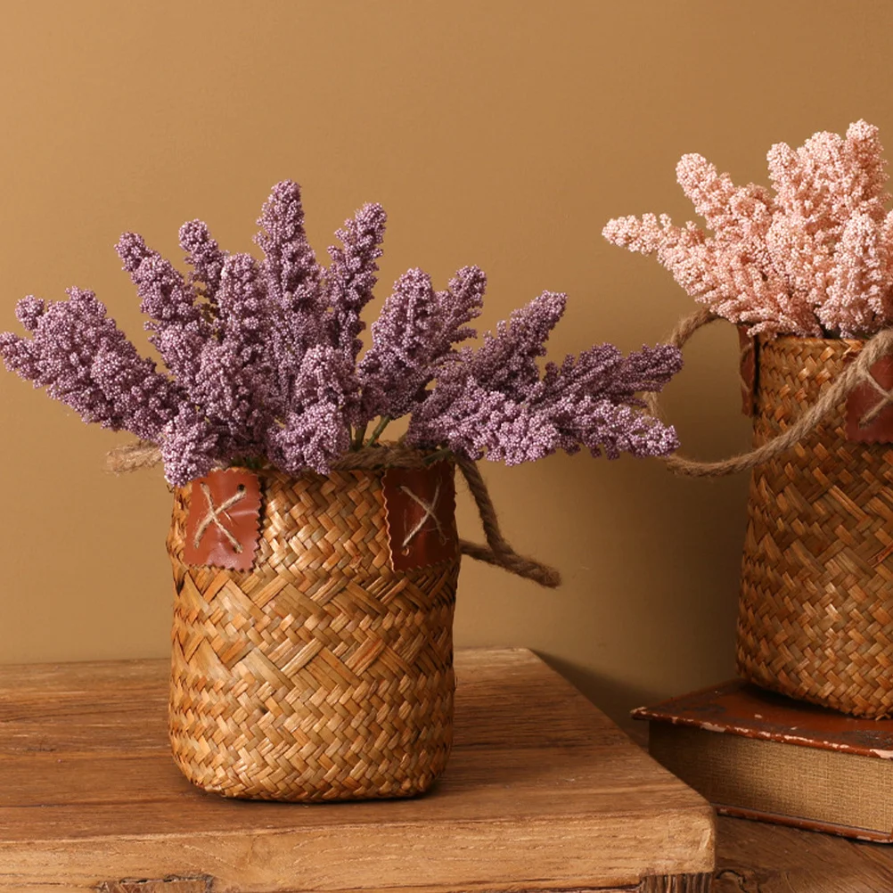 

2 Bunches Simulated Ears Artificial Outdoor Plants Flowers Elegant Fake Branches Plastic for Decoration Faux