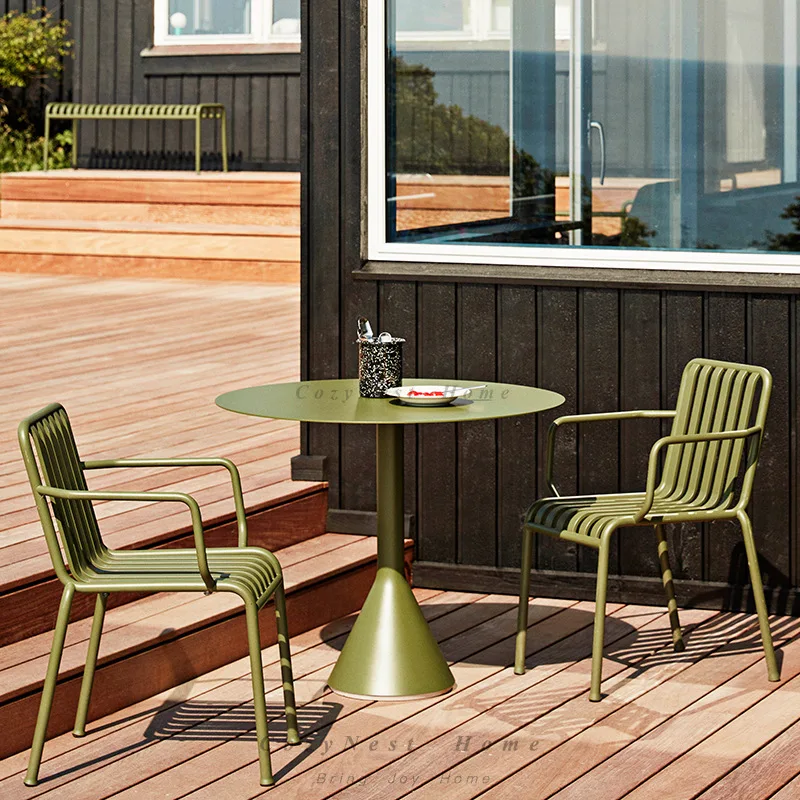 For courtyard outdoor tables and chairs color wrought iron outdoor leisure balcony coffee milk tea shop Internet celebrity