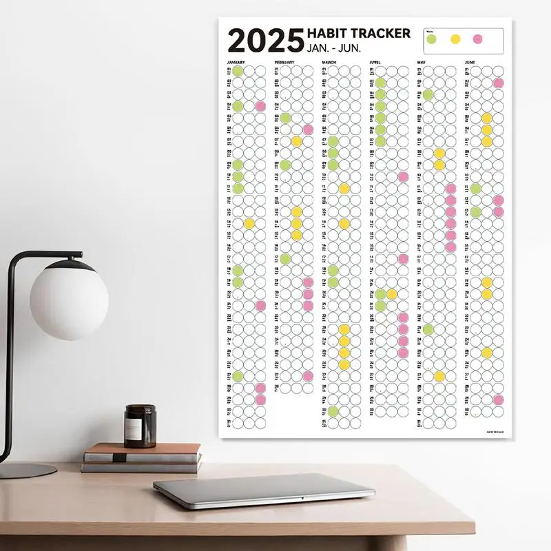 Habit Tracker | 6 Months Workout Calendar | Weekly Habit Tracker Planner To Boost Productivity with Habits Goals 16x23 Inch