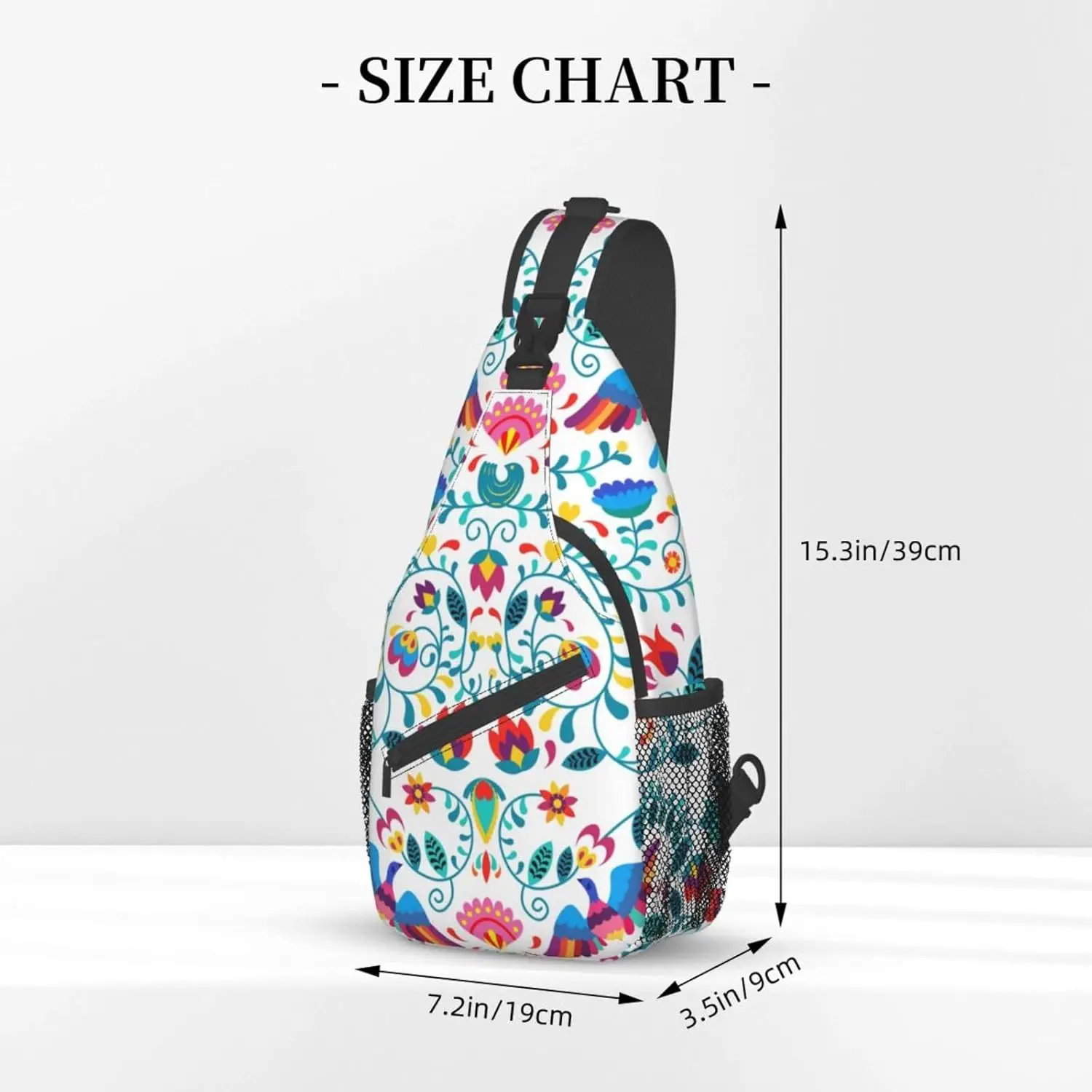 Mexican Fiesta Mexico Dia De Los Muertos Floral Cinco De Mayo Sling Bag for Women Men Crossbody Shoulder Fashion Lightweight