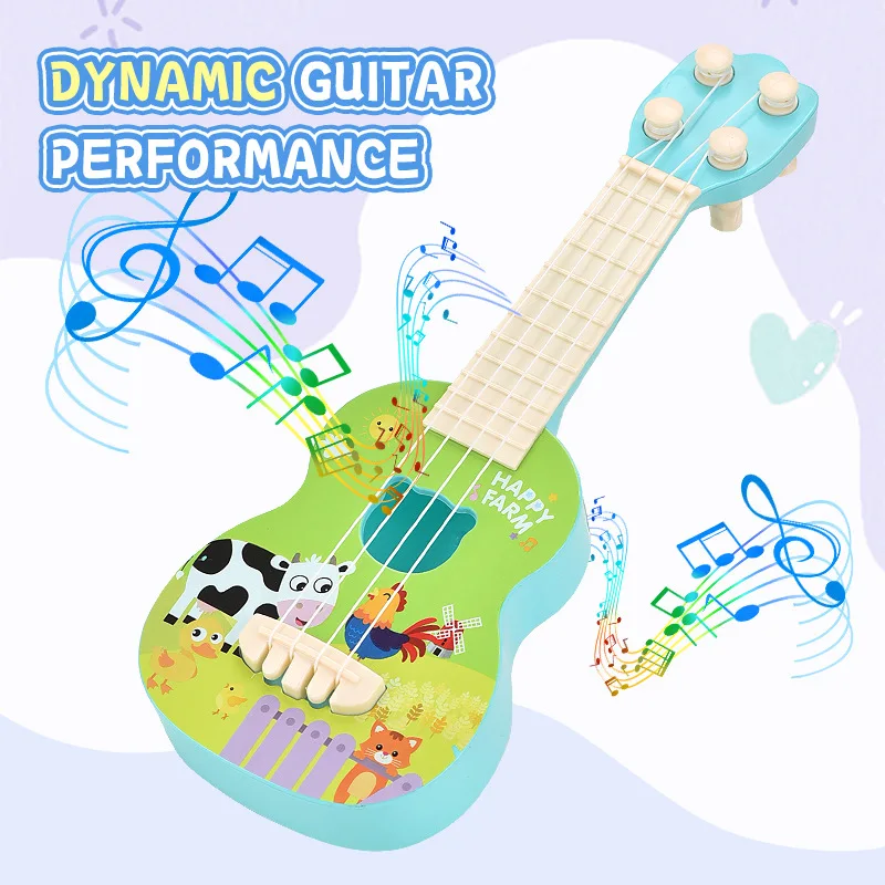Child Ukulele Toy Guitar Baby Games Music Toy Musical Instrument Kindergarten Early Education Toys Ukulele Enlightenment Play