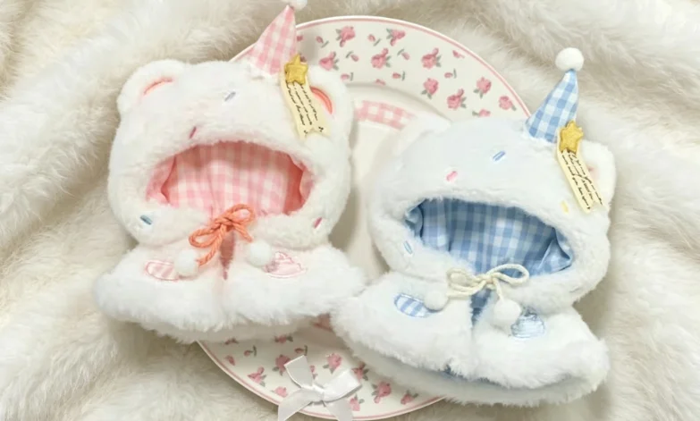 Nur 10 cm große Seestern-Körper-Minikleidung, Kopfbedeckungen, Umhänge, Babykleidung, kleine Umhänge, Baumwollpuppen sind für 10 cm große Puppen geeignet. – Detail 6