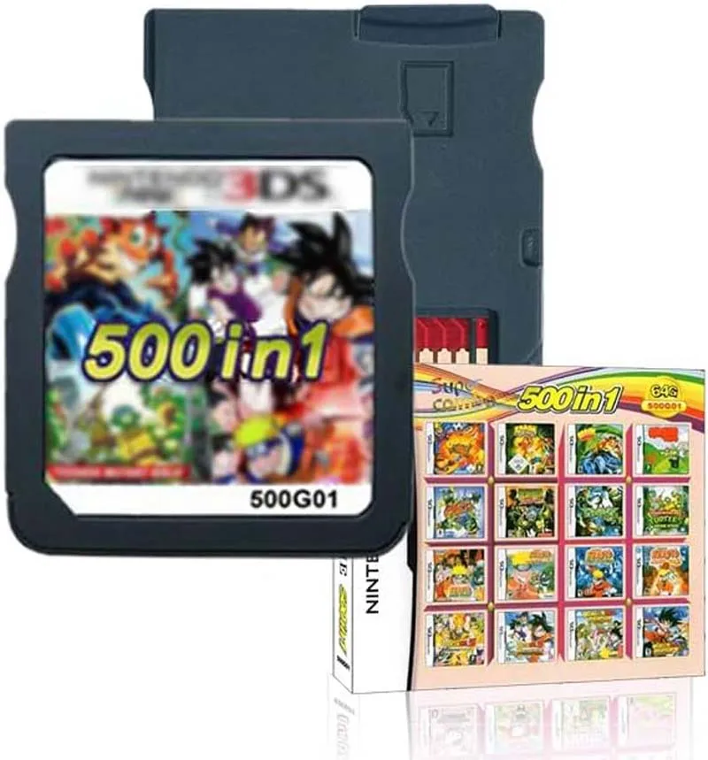 500/520 in 1 Game Cartridge Classic Nostalgic Games Pack Retro Game Combo Compatible Support with Handheld Dual Screen Console