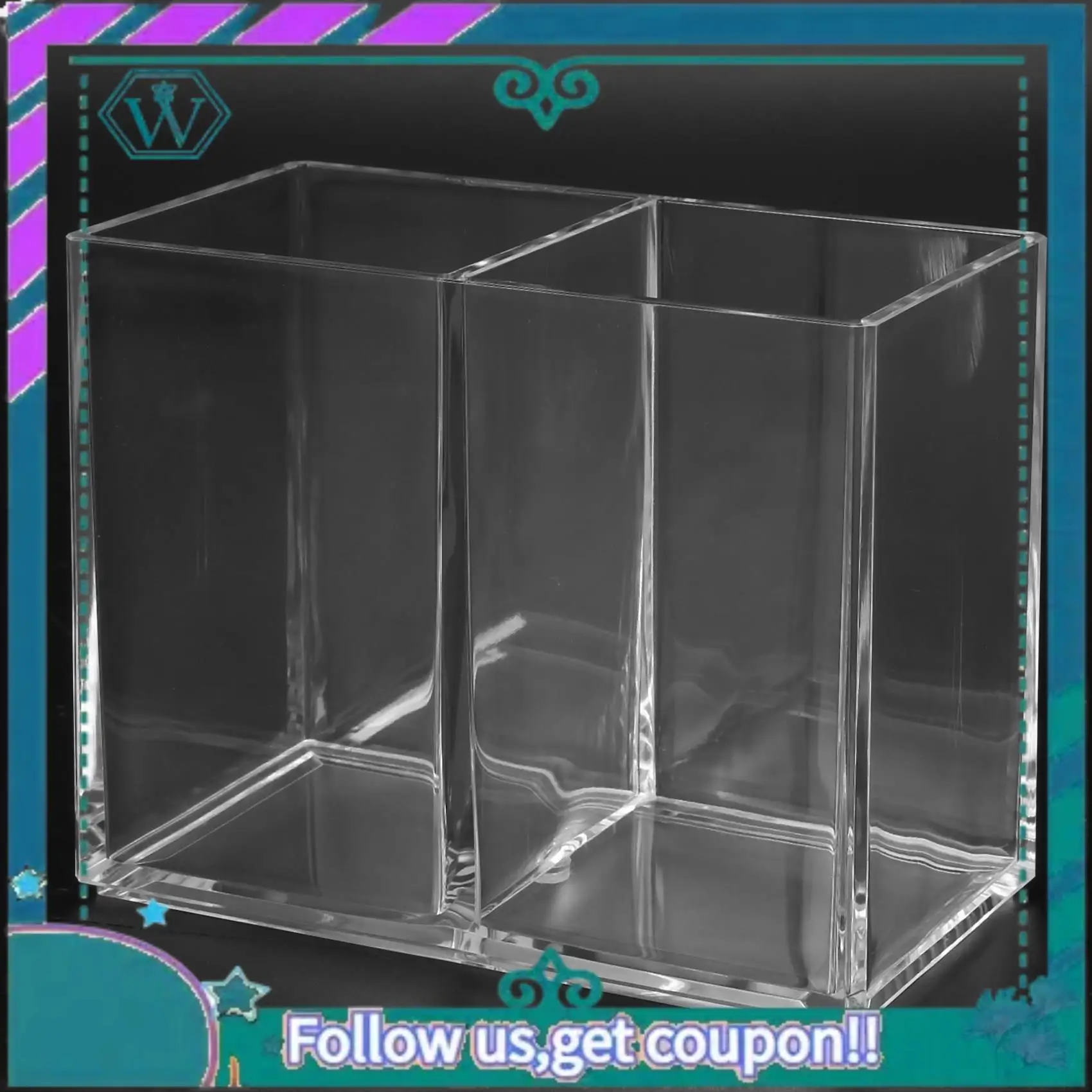 A75Q-3X واضح الاكريليك فرشاة للمكياج حامل القلم رصاص حامل الكأس تخزين مستحضرات التجميل سطح المكتب منظم قرطاسية المقصورات #4